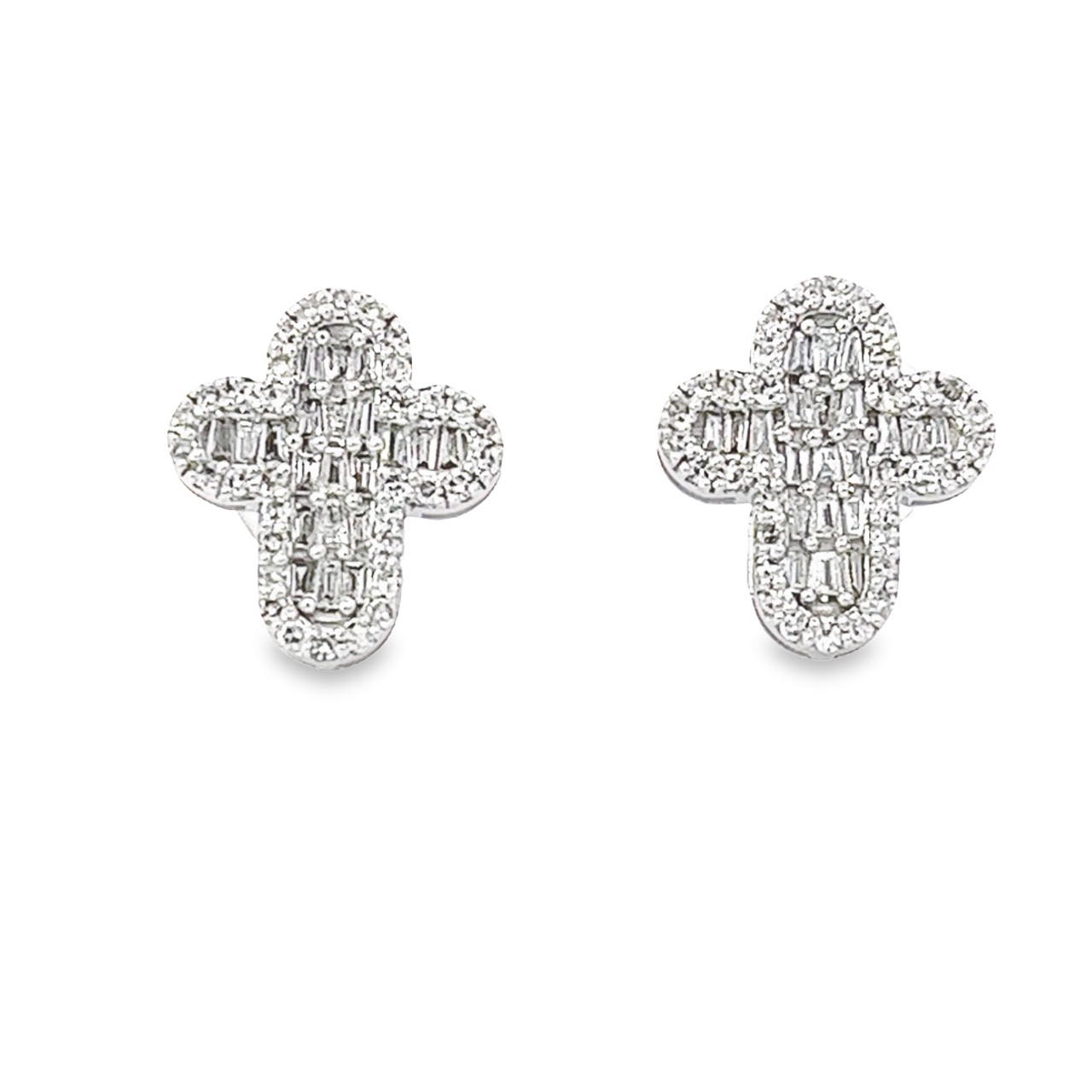 Diamond Cross Earrings | 14-Karat – Golden Thread, Inc.